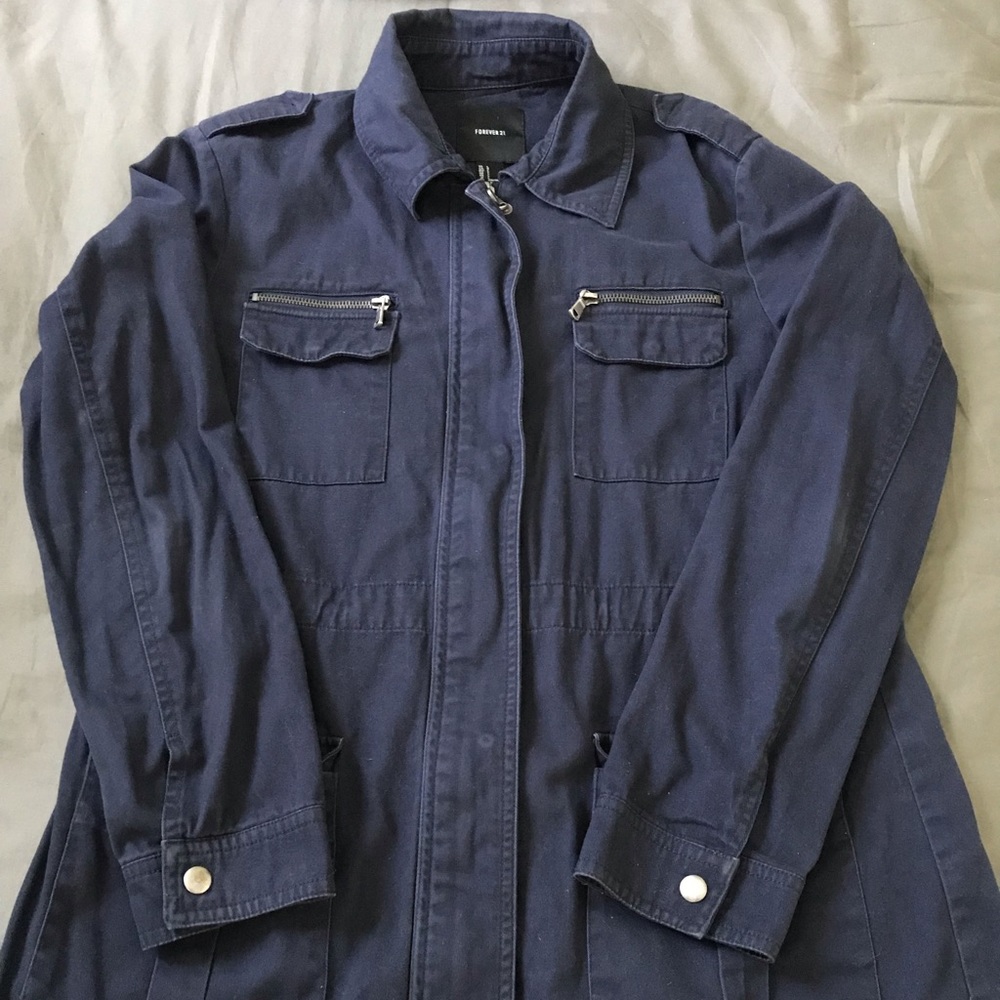 Winter military navy blue jacket